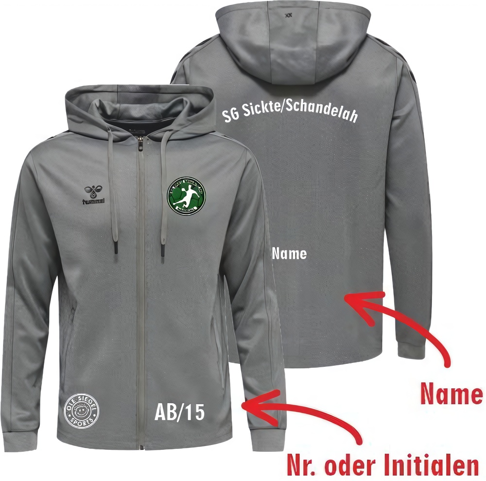 SGSickteSchandelahKinderHummelhmlCore20PolyZipHoodieSweatKids230854GreyMelange-116-ca6Jahre