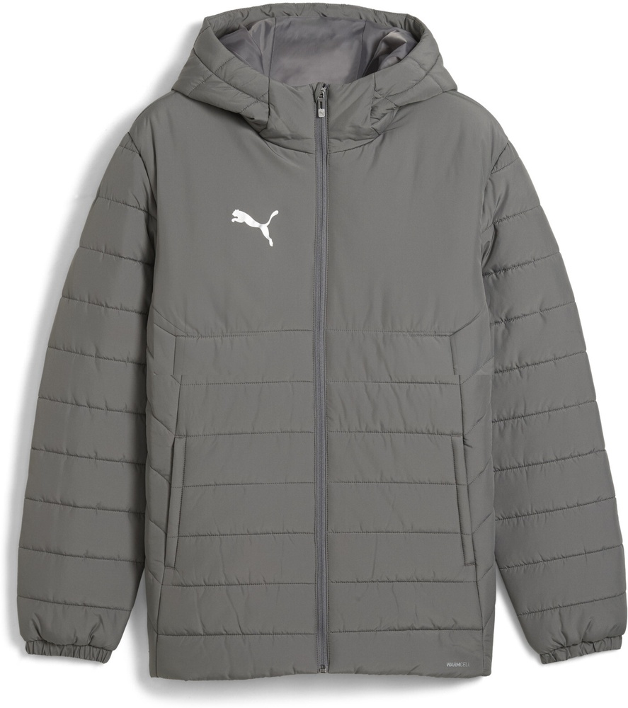 PumaTrainingsjackeTeamADDITIONSHoodedPaddedJacket659795FlatMediumGray-PumaSilver-3XL