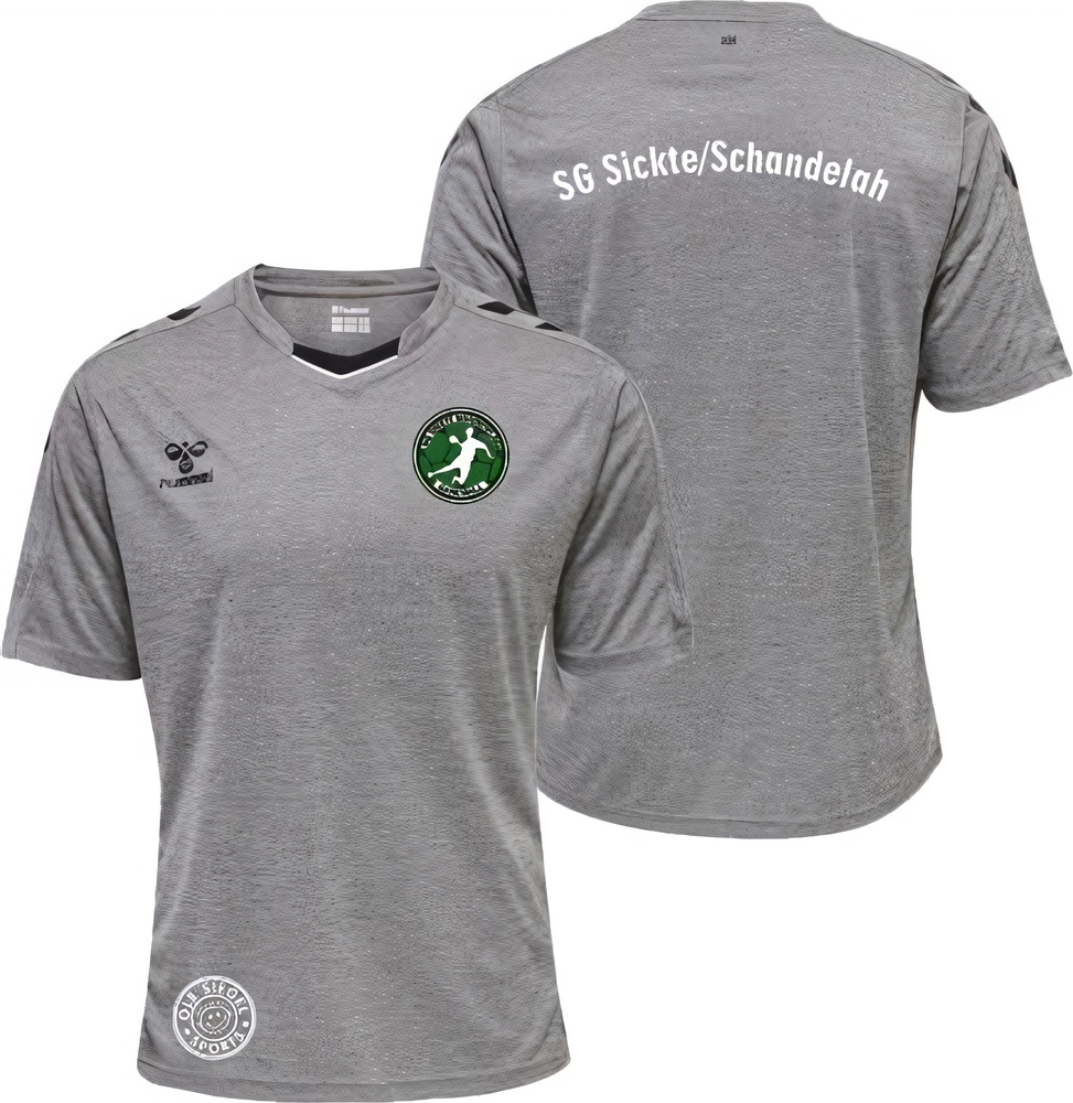SGSickteSchandelahDamenHummelhmlCore20PolyJerseySSLady230828GreyMelange-XXL