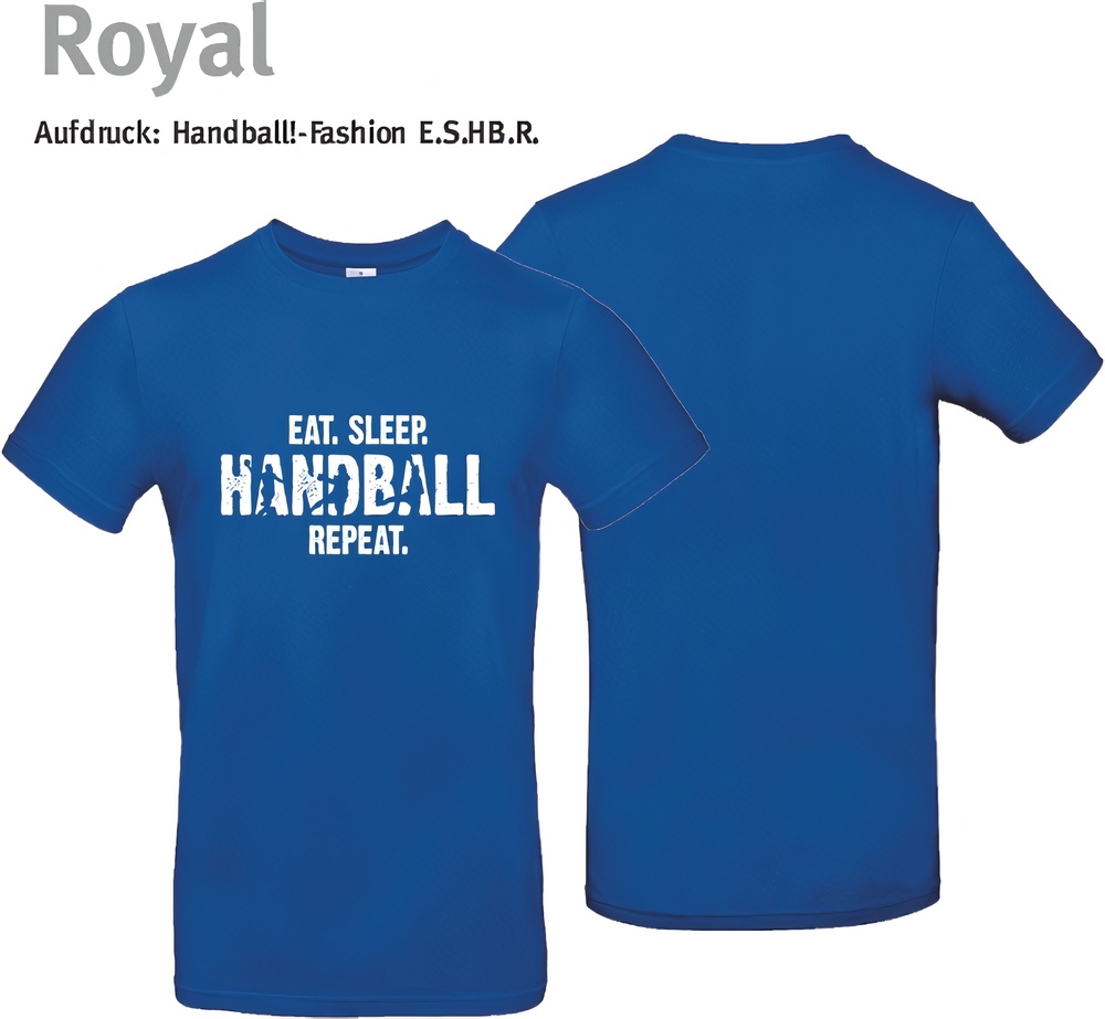 HandballFashionT-ShirtEatSleepHandballRepeatTU03TRoyalBlue-XS