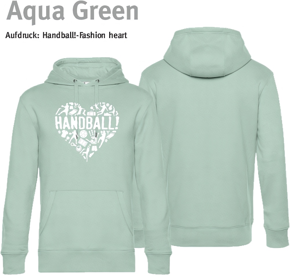 HandballFashionHoodieHeartWU02KAquaGreen-XS