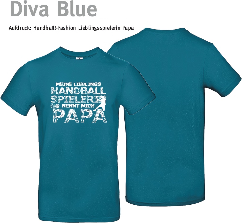 HandballFashionT-ShirtLieblingsspielerinPapaTU03TDivaBlue-XS