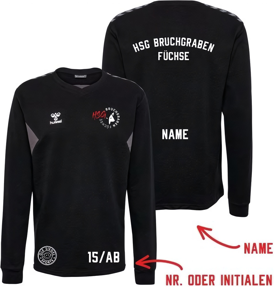 HSGBruchgrabenFchseHummelhmlAuthenticCottonTrainingSweatUnisex220010Black-XXL