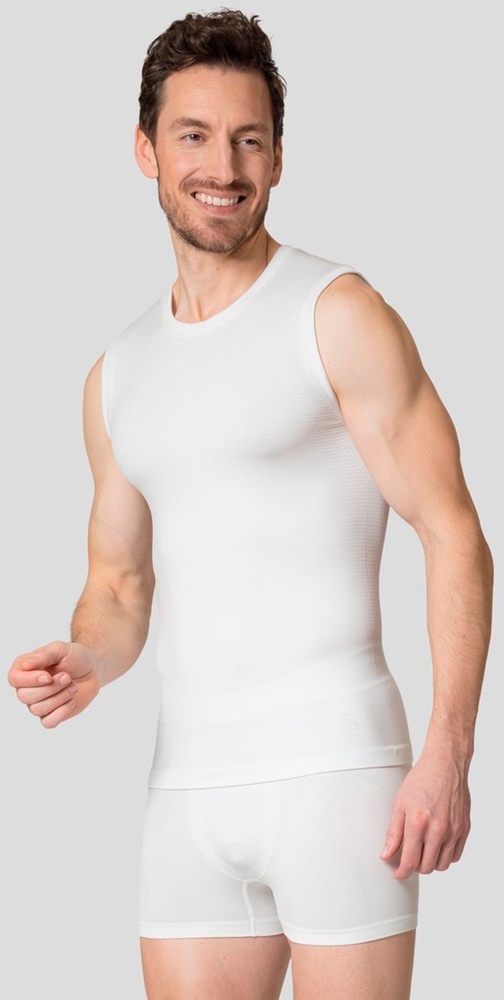 OdloTanktopBlTopCrewNeckSingletPerformanceLightEco188802White-L