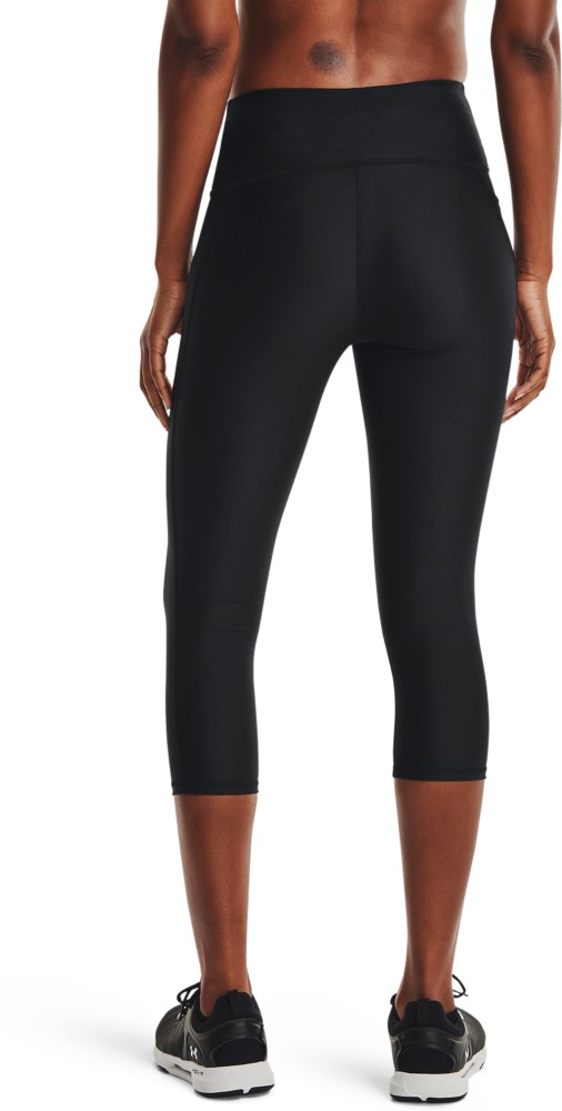 UnderArmourDamenLeggingsHeatGearArmourNo-SlipWaistband-CaprihoseBlack-XSSHORTUSXSS
