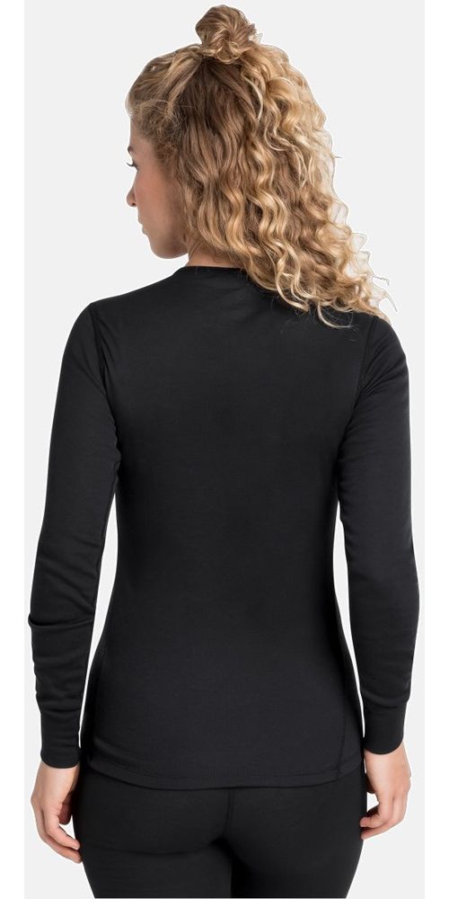 OdloDamenBlTopCrewNeckLong-SleeveActiveWarmEco159101Black-3XL