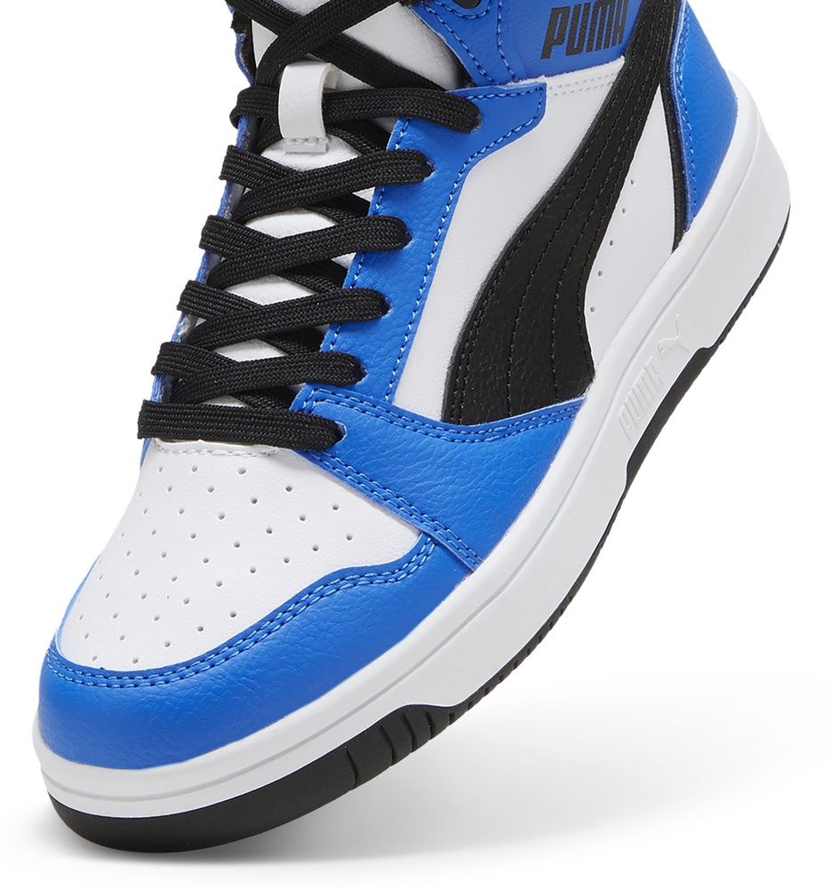 PumaKinderSchuheMidReboundV6MidJr393831PumaWhite-PumaBlack-RacingBlue-36