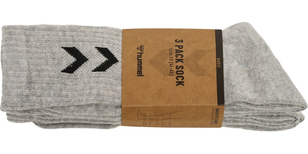 Hummel3-PackSocken3-PackBasicSockGreyMelange-36-40