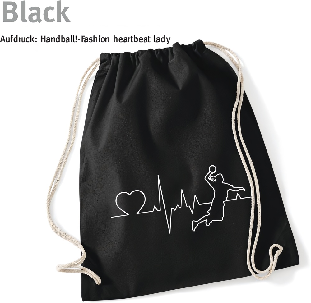 HandballFashionTurnbeutelDrawstringHeartbeatLady60257Black
