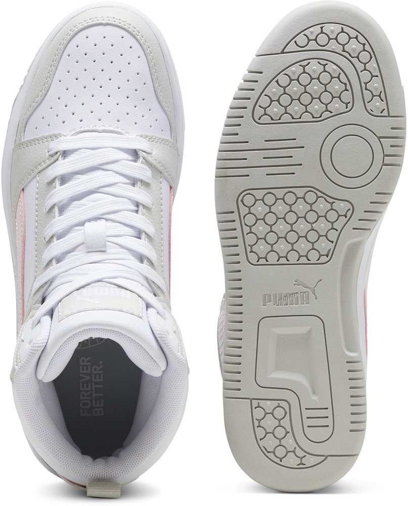 PumaKinderSchuheMidReboundV6MidJr393831PumaWhite-FrostyPink-SedateGray-36
