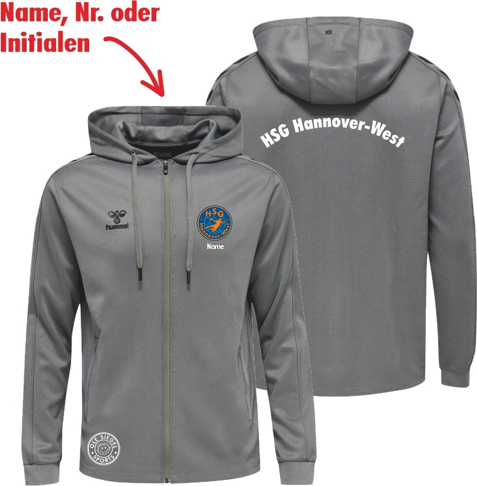 HSGHannover-WestKinderHummelhmlCore20PolyZipHoodieSweatKids230854GreyMelange-116-ca6Jahre