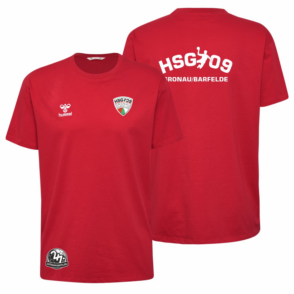 HSG09GronauBarfeldeDamenHummelhmlGO20CottonT-ShirtSSTrueRed-XS