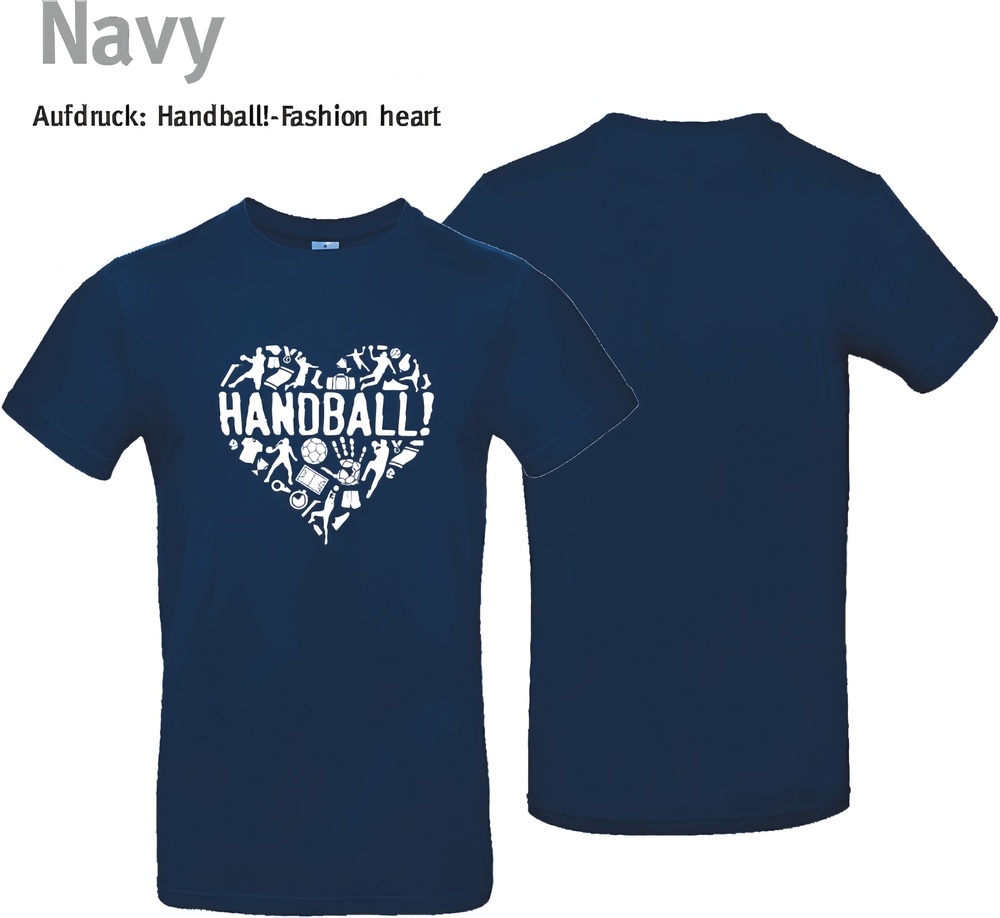 HandballFashionT-ShirtHeartTU03TNavy-XS