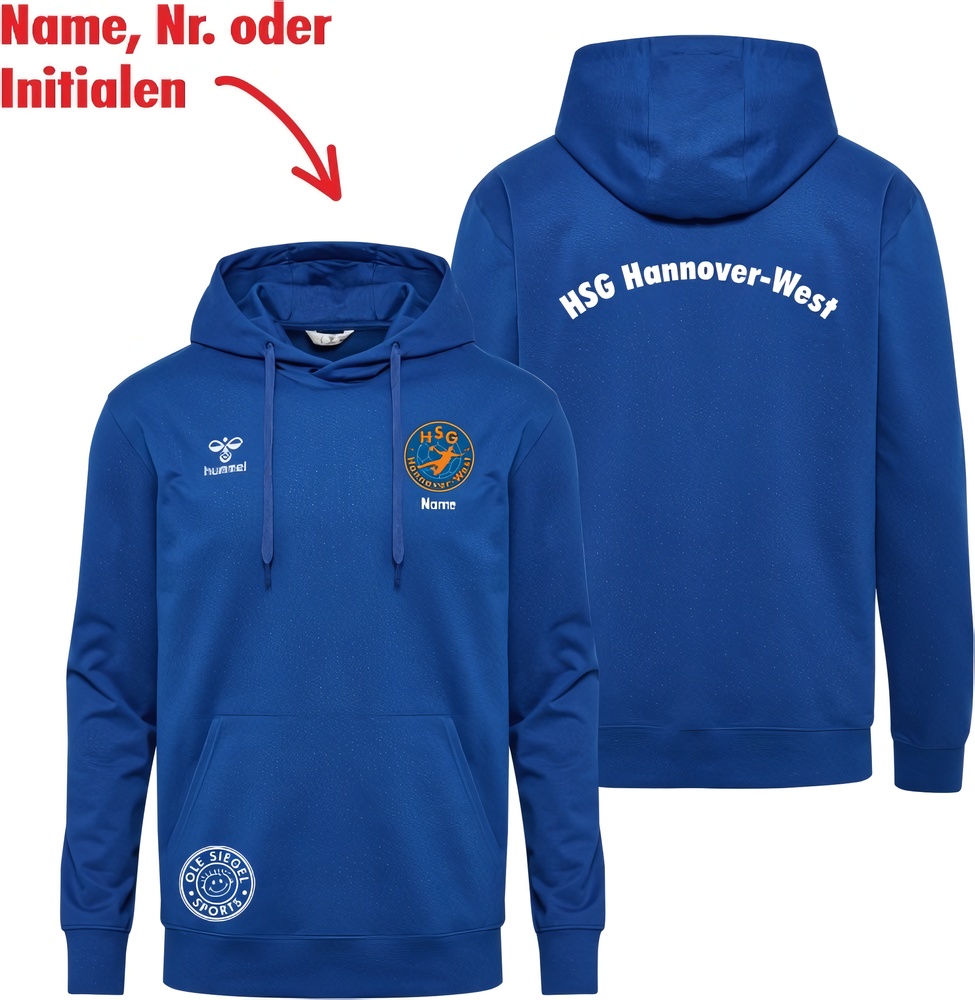 HSGHannover-WestDamenHummelhmlGO20CottonHoodieLady225250TrueBlue-XXL