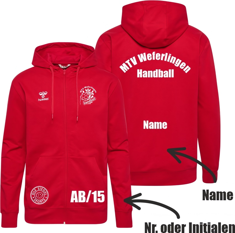 MTVWeferlingenDamenHummelhmlGO20CottonZipHoodieLady224839TrueRed-XXL