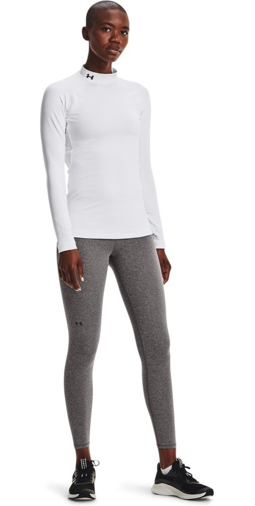 UnderArmourDamenLongsleeveHeatGearAuthenticsOberteilmitStehkragenWhite-XS