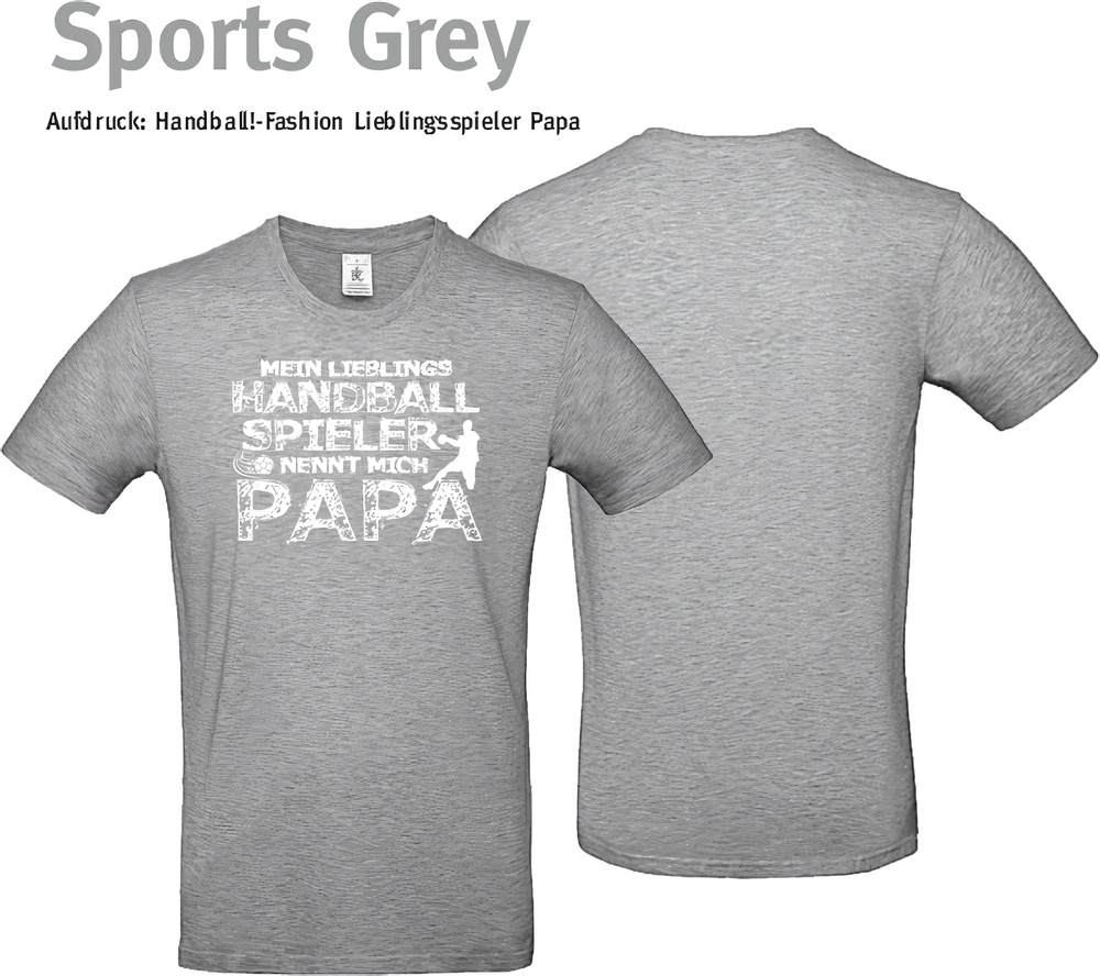 HandballFashionT-ShirtLieblingsspielerPapaTU03TSportGreyHeather-XS