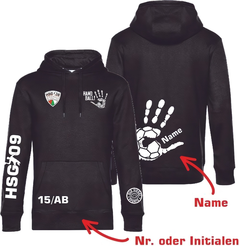 HSG09GronauBarfeldeBasicHoodieUnisex24442SchwarzWei-XXL
