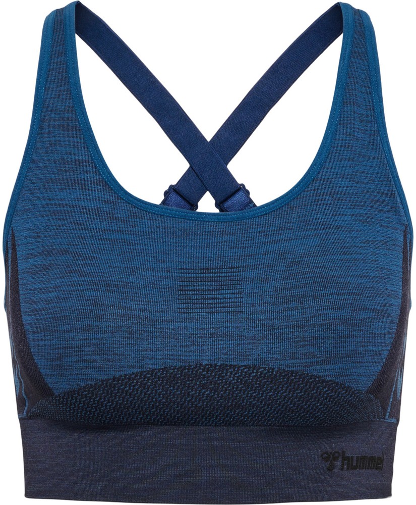 HummelDamenSportTopHmlcleaSeamlessSportsTopInsigniaBlueMelange-L
