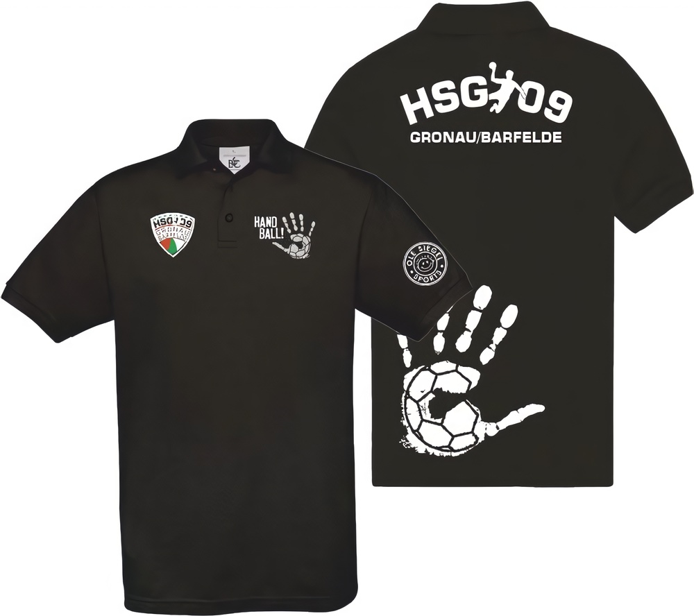 HSG09GronauBarfeldeBasicPoloUnisex54942SchwarzWei-XXL