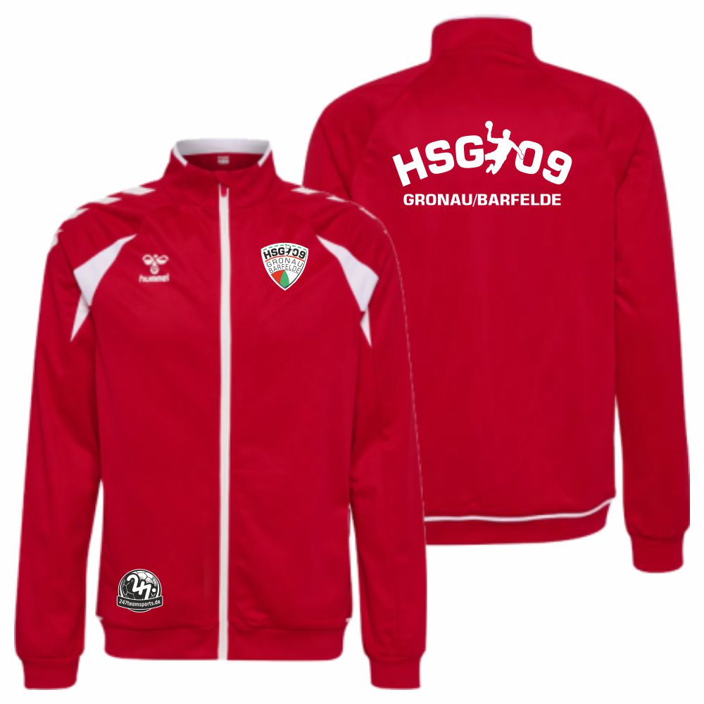 HSG09GronauBarfeldeHummelhmlCORE20PolyTrackZipJacketTrueRedWhite-XS