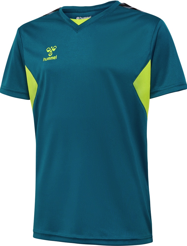 HummelKinderT-ShirtTopHmlauthenticPlJerseySSKidsBlueCoralSulphurSpring-116