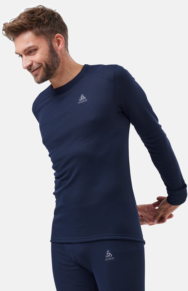 OdloBlTopCrewNeckLong-SleeveActiveWarmEco159102DarkSapphire-3XL