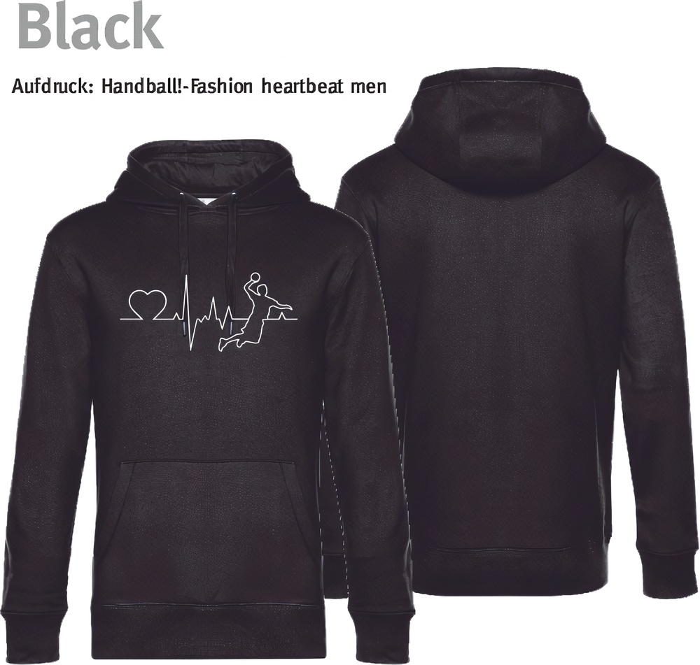 HandballFashionHoodieHeartbeatMenWU02KBlackPure-XS