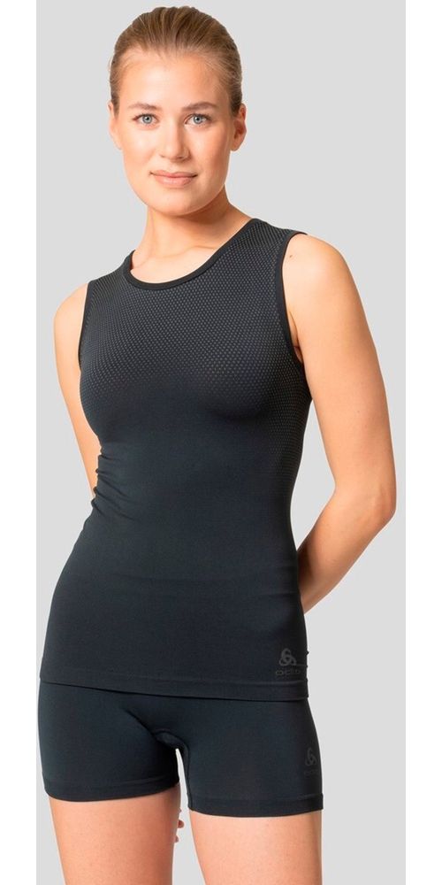 OdloDamenTanktopBlTopCrewNeckSingletPerformanceLightEco188801Black-L