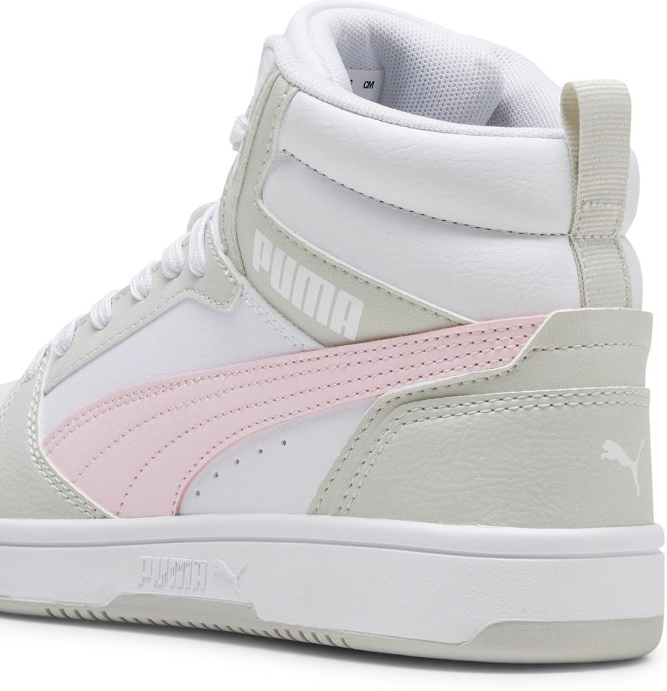 PumaKinderSchuheMidReboundV6MidJr393831PumaWhite-FrostyPink-SedateGray-36
