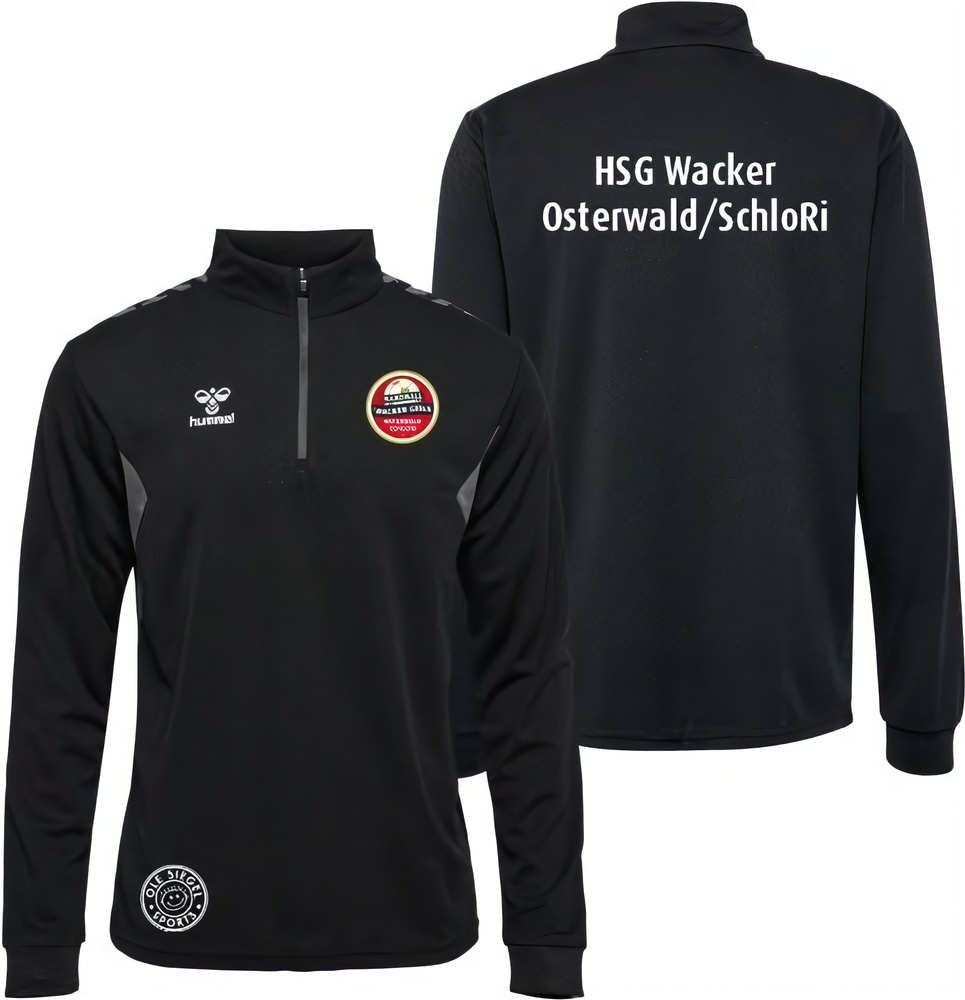 HSGWackerOsterwaldSchloRiHummelhmlAuthenticPLHalfZipSweatUnisex219973Black-XXL