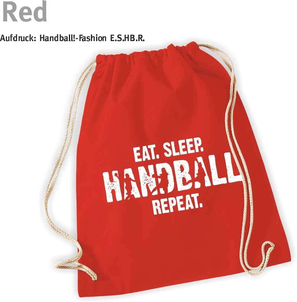 HandballFashionTurnbeutelDrawstringEatSleepHandballRepeat60257Red