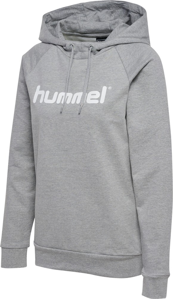 HummelDamenHoodieHmlgoCottonLogoHoodieWomanGreyMelange-XXL