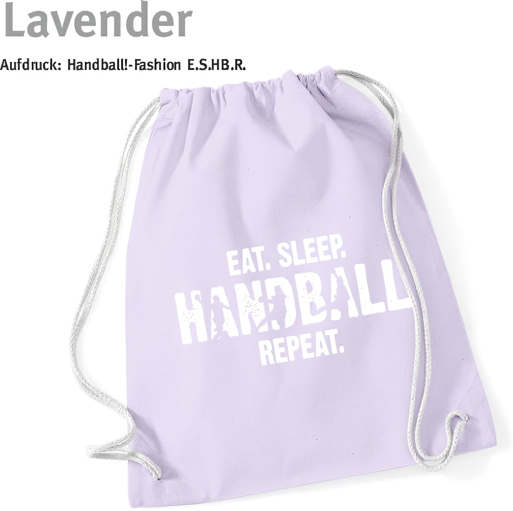 HandballFashionTurnbeutelDrawstringEatSleepHandballRepeat60257Lavender
