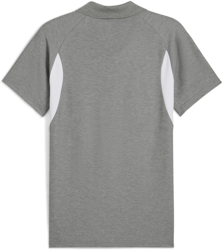 PumaPoloShirtTeamEVOSTRIPEPolo659952MediumGrayHeather-PumaSilver-PumaWhite-L