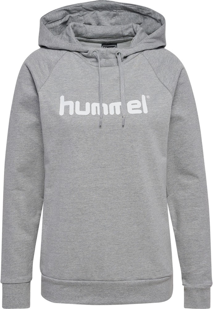 HummelDamenHoodieHmlgoCottonLogoHoodieWomanGreyMelange-XXL