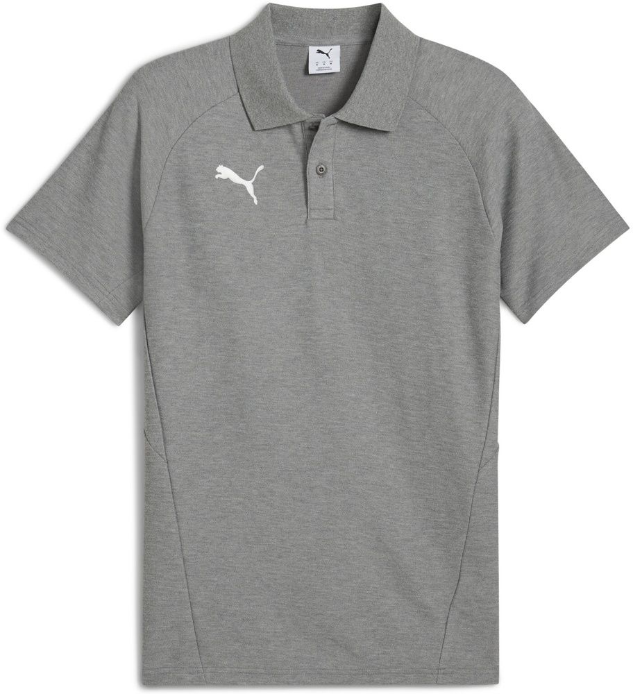 PumaPoloShirtTeamEVOSTRIPEPolo659952MediumGrayHeather-PumaSilver-PumaWhite-L