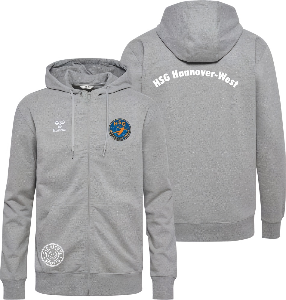 HSGHannover-WestHummelhmlGO20CottonZipHoodieUnisex224837GreyMelange-XXL