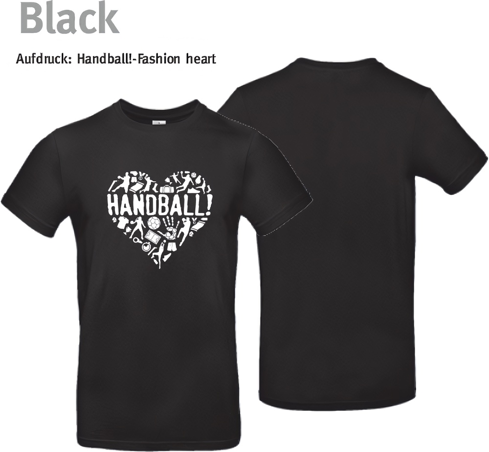 HandballFashionT-ShirtHeartTU03TBlack-XS