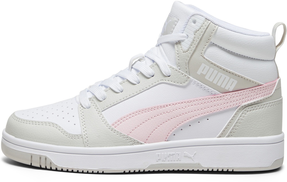 PumaKinderSchuheMidReboundV6MidJr393831PumaWhite-FrostyPink-SedateGray-36