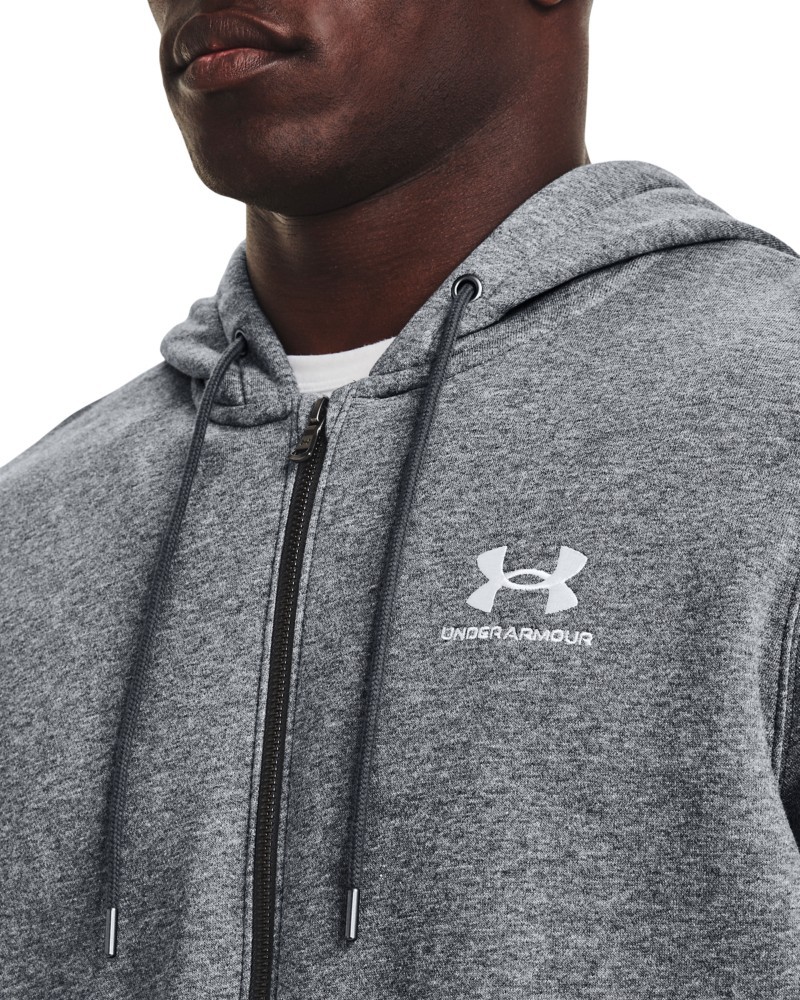 UnderArmourFleecejackeUAEssentialFleece-HoodiemitdurchgehendemZipPitchGrayMediumHeather-XS