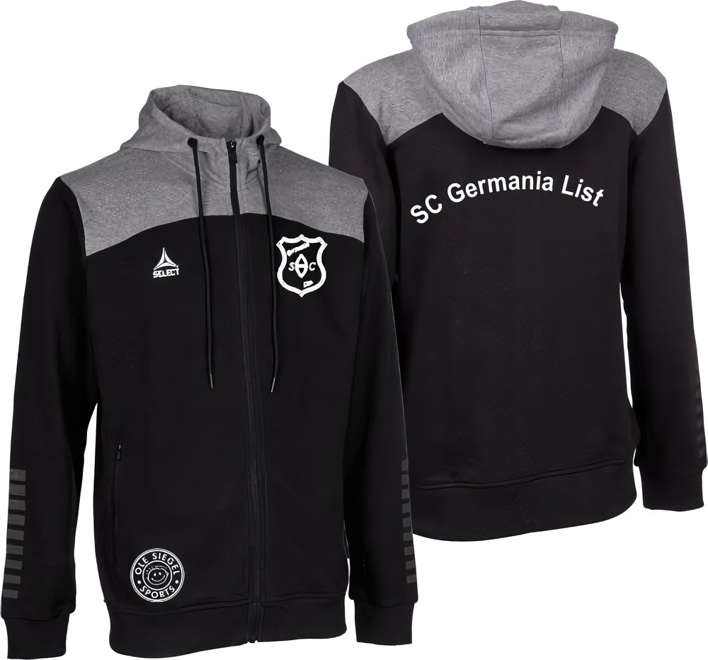 SCGermaniaListSelectOxfordKapuzenSweatjackeUnisex630038SchwarzGrau-XXL