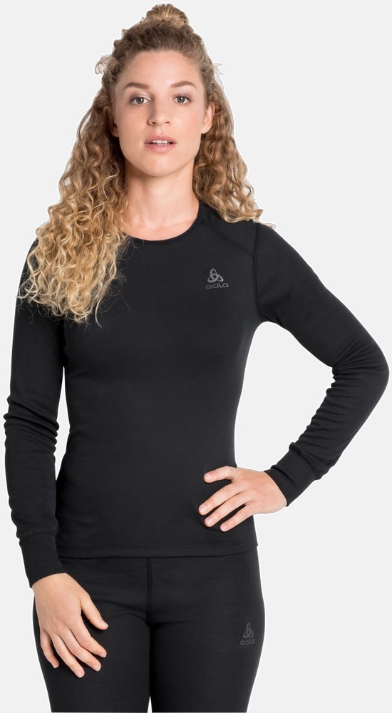 OdloDamenBlTopCrewNeckLong-SleeveActiveWarmEco159101Black-3XL