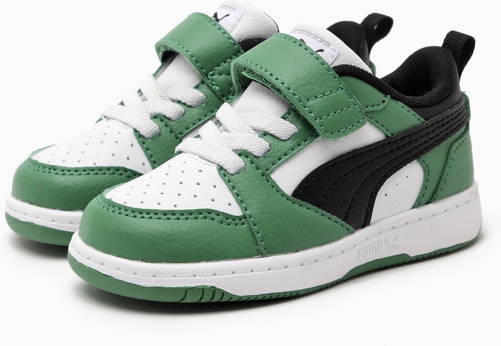 PumaKinderSchuheMidReboundV6LoACInf397420PumaWhite-PumaBlack-ArchiveGreen-23