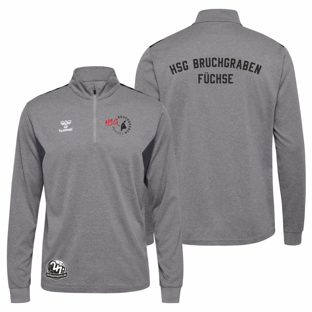 HSGBruchgrabenFchseKinderHummelhmlAuthenticPLHalfZipSweatKids219974GreyMelange-128-ca8Jahre