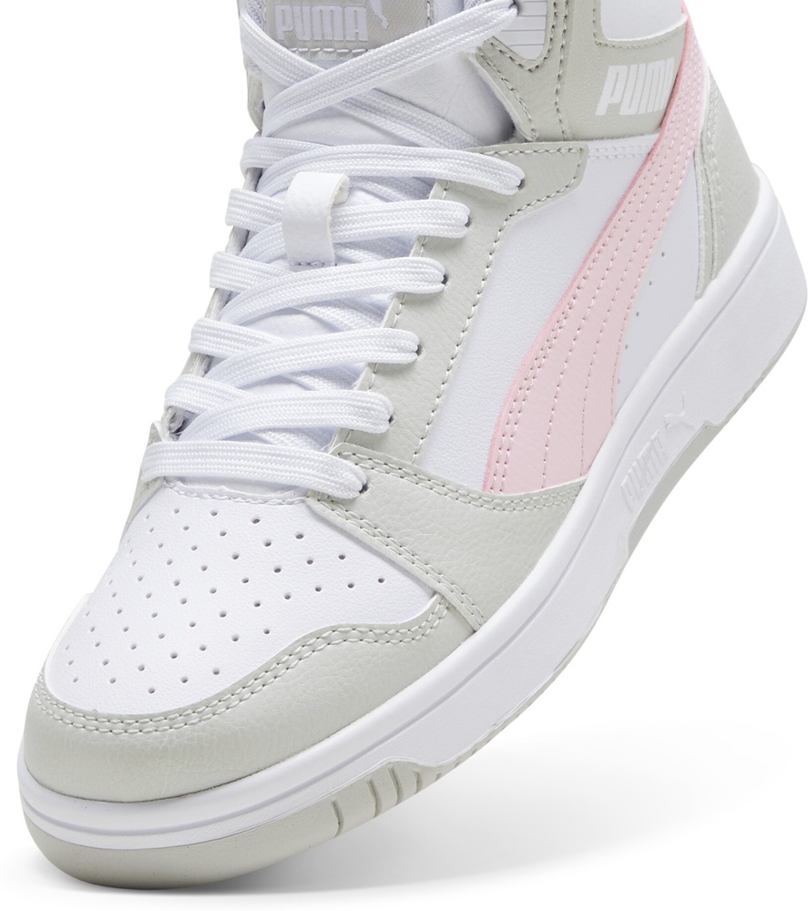 PumaKinderSchuheMidReboundV6MidJr393831PumaWhite-FrostyPink-SedateGray-36