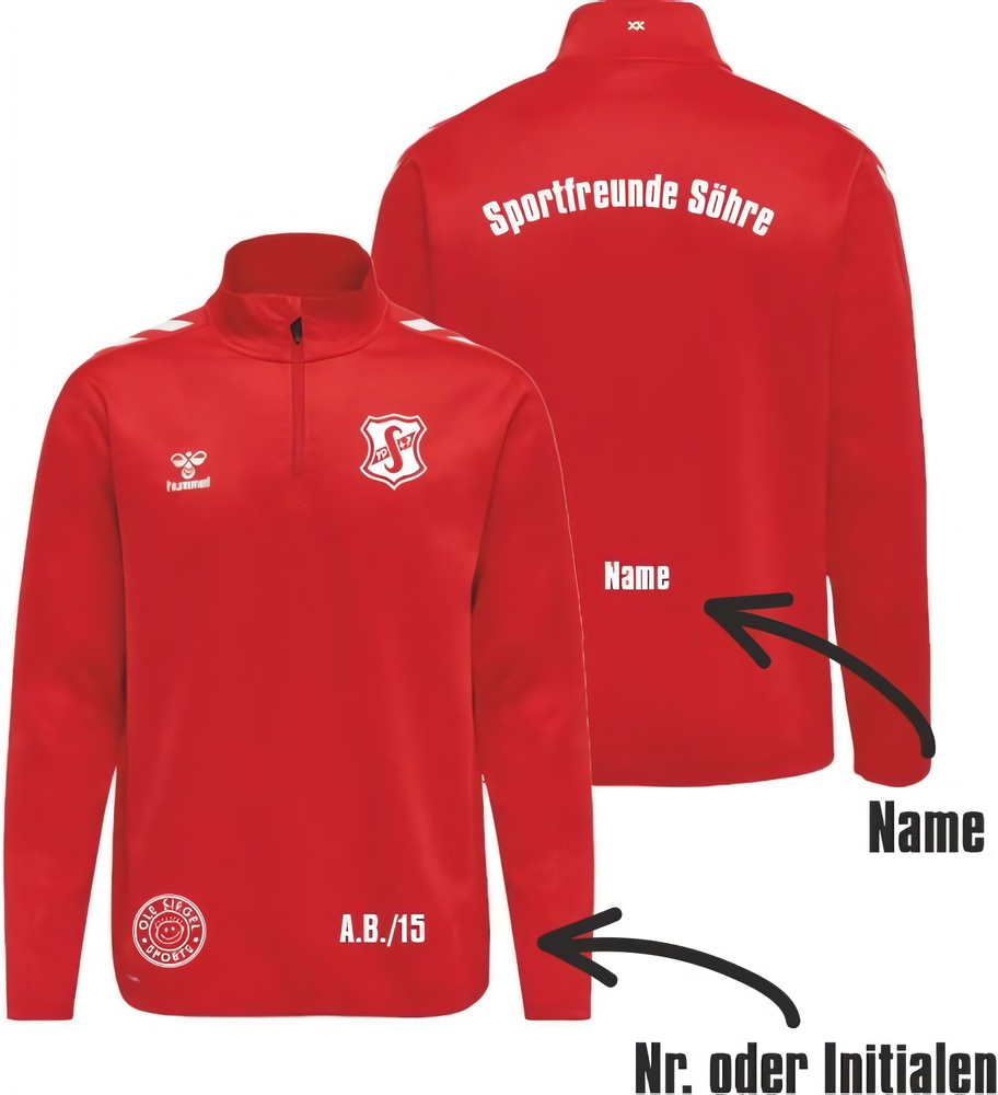 SportfreundeShreKinderHummelhmlCore20PolyHalfZipSweatKids230833TrueRed-116-ca6Jahre