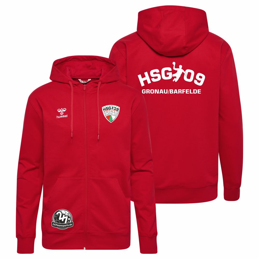 HSG09GronauBarfeldeHummelhmlGO20CottonZipHoodieTrueRed-S