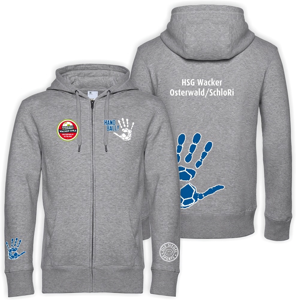 HSGWackerOsterwaldSchloRiHandballHoodie-JackeUnisex24642GreyBlau-XXL