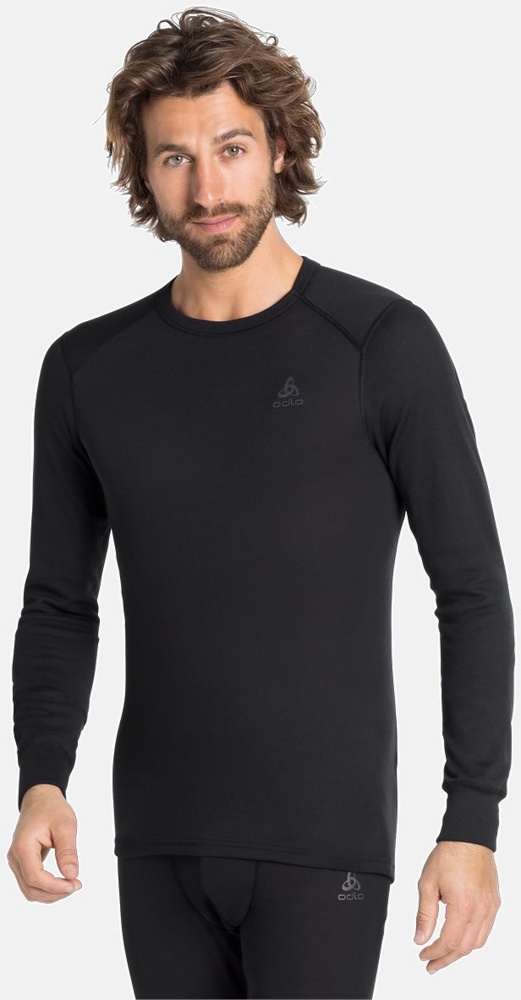 OdloBlTopCrewNeckLong-SleeveActiveWarmEco159102Black-3XL